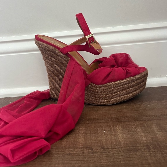 Fendi pink lace up wedges New conditon - Picture 4 of 4